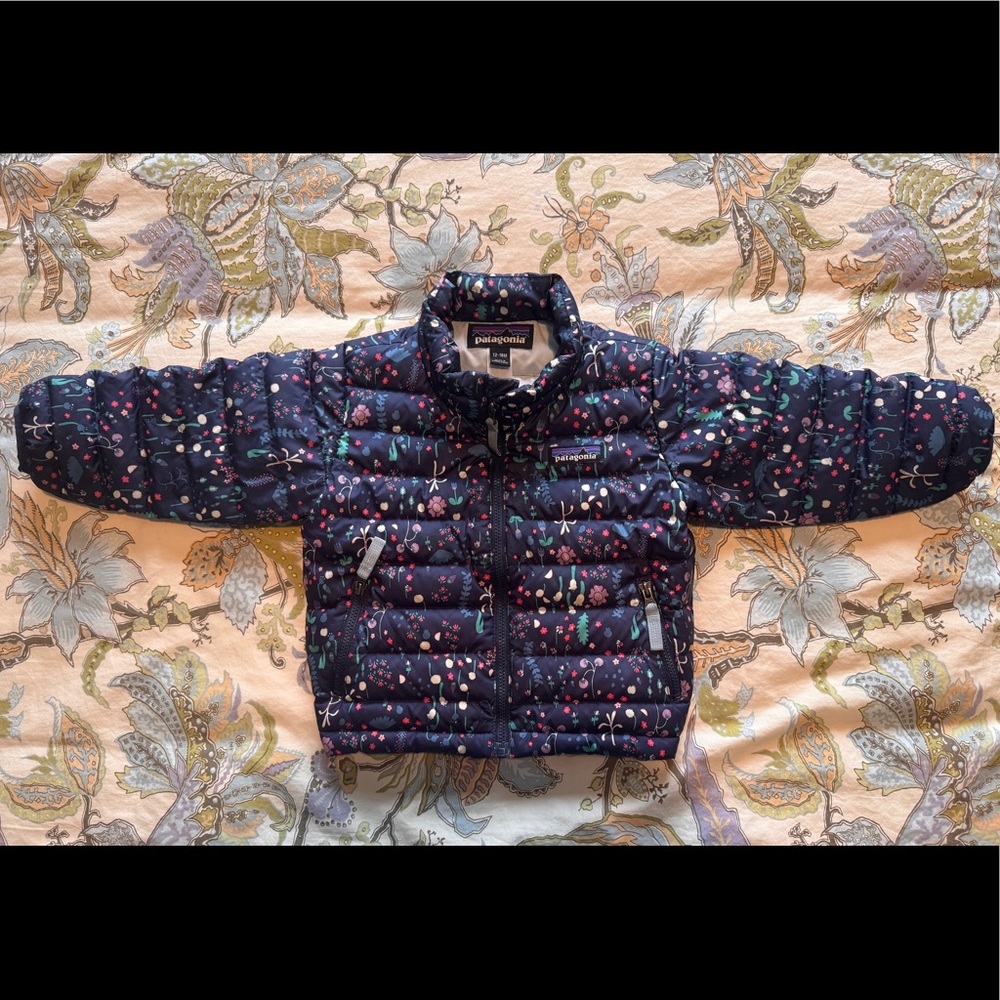Patagonia 12-18 month floral down sweater.